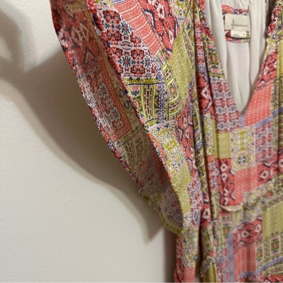 Anthropologie Robin Tiered Boho Patchwork Cottage Mini Dress XL - Picture 9 of 13